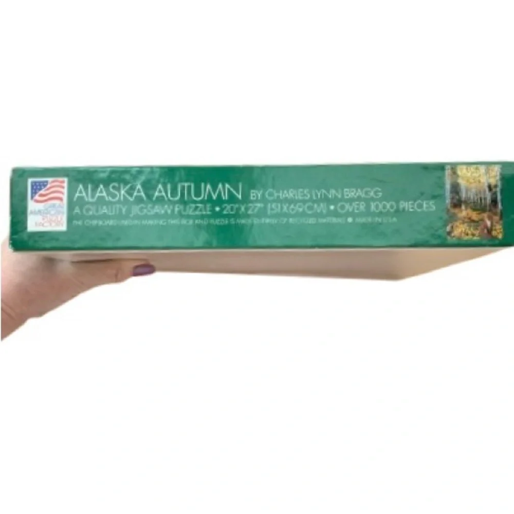 VINTAGE GREAT AMERICAN PUZZLE FACTORY Alaska Autumn Over 1000 Pieces EUC